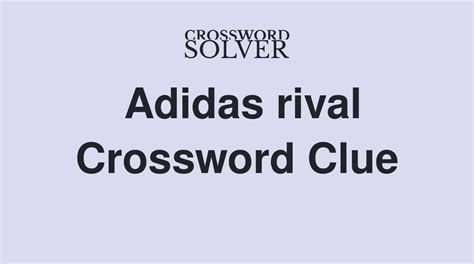 adidas competitor crossword